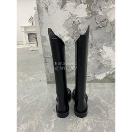 Jil Sander Fashion Black Leather Long Boots For Women 