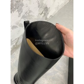 Jil Sander Fashion Black Leather Long Boots For Women 