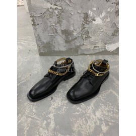 Jil Sander Fashion Gold Chain Black Leather Shoes For Women 