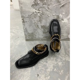 Jil Sander Fashion Gold Chain Black Leather Shoes For Women 