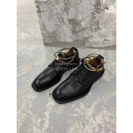Jil Sander Fashion Gold Chain Black Leather Shoes For Women 