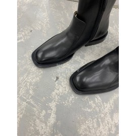 Jil Sander New Black Leather Short Boots For Women 