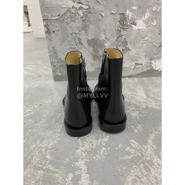 Jil Sander New Black Leather Short Boots For Women 