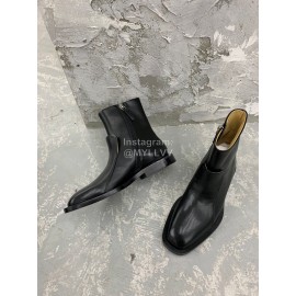 Jil Sander New Black Leather Short Boots For Women 