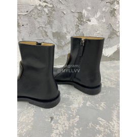 Jil Sander New Black Leather Short Boots For Women 