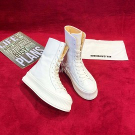 Jil Sander Winter New White Calf Leather Boots For Women 