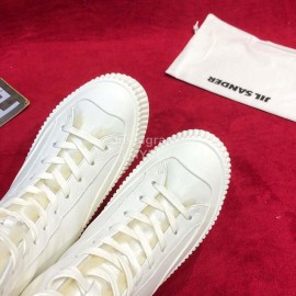 Jil Sander Winter New Leather Warm Wool Boots For Women White