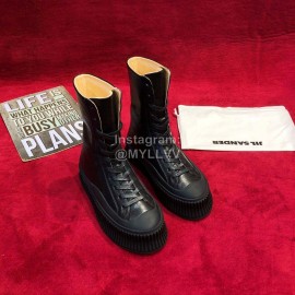 Jil Sander Winter New Black Calf Leather Boots For Women 