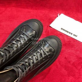 Jil Sander Winter New Black Calf Leather Boots For Women 