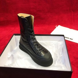 Jil Sander Winter New Black Calf Leather Boots For Women 
