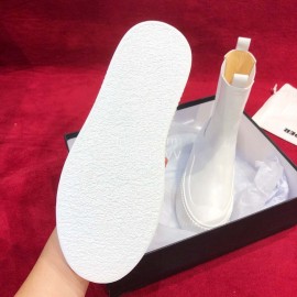 Jil Sander Winter Autumn New White Leather Boots For Women 