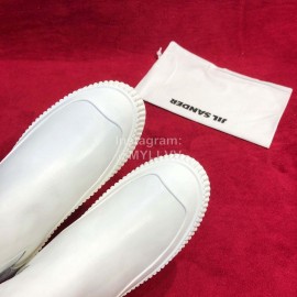 Jil Sander Winter Autumn New White Leather Warm Wool Boots For Women 