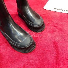 Jil Sander Winter Autumn New Black Leather Boots For Women 