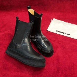 Jil Sander Winter Autumn New Black Leather Boots For Women 