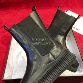 Jil Sander Winter Autumn New Black Leather Boots For Women 