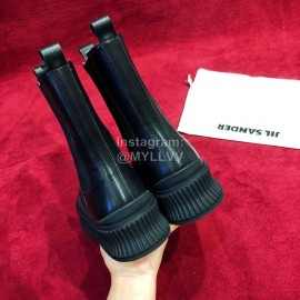 Jil Sander Winter Autumn New Black Leather Boots For Women 