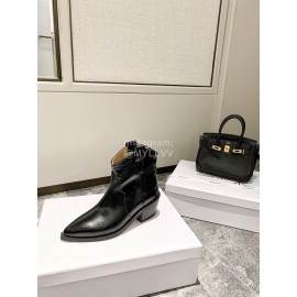 Jil Sander Winter Autumn New Black Leather High Heel Pointed Boots For Women 