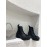 Jil Sander Winter Autumn Leather Thick Soled Short Boots For Women Black