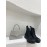 Jil Sander Winter Autumn Leather Thick Soled Short Boots For Women Black