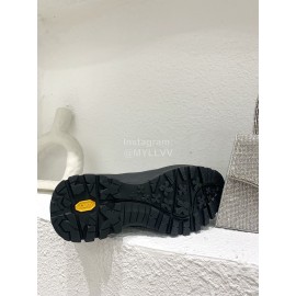 Jil Sander Winter Autumn Leather Thick Soled Short Boots For Women Black