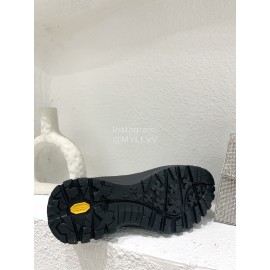 Jil Sander Winter Autumn Leather Thick Soled Short Boots For Women Blue