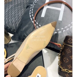 Jil Sander Spring Summer New Sheepskin Pointed Flat Sandals For Women Pink