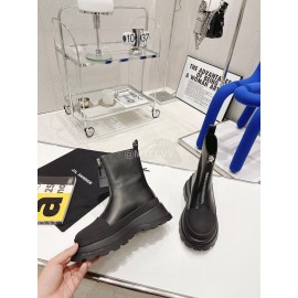 Jil Sander Thick Bottom Zipper Short Boots For Women Black