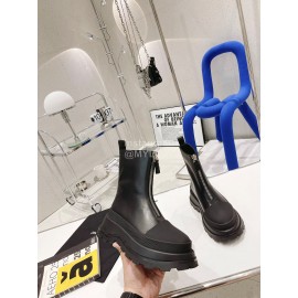 Jil Sander Thick Bottom Zipper Short Boots For Women Black