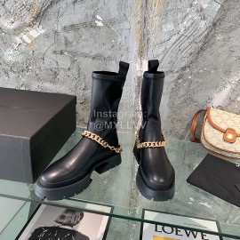 Jil Sander Cowhide Chain Thick Bottom Boots For Women Black