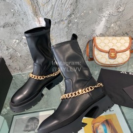 Jil Sander Cowhide Chain Thick Bottom Boots For Women Black