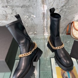 Jil Sander Cowhide Chain Thick Bottom Boots For Women Black