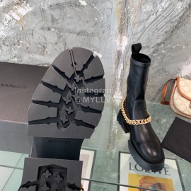 Jil Sander Cowhide Chain Thick Bottom Boots For Women Black
