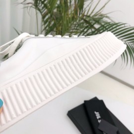 Jil Sander Summer Cowhide Canvas Shoes For Women White