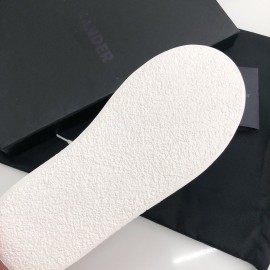 Jil Sander Summer Cowhide Canvas Shoes For Women White