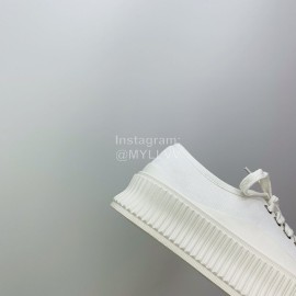 Jil Sander Summer Cowhide Canvas Shoes White For Women 