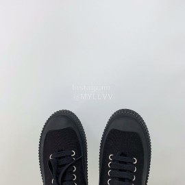 Jil Sander Summer Cowhide Canvas Shoes For Women Black