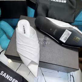 Jil Sander Sheepskin Pointed Shoes For Women White