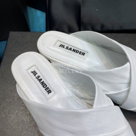 Jil Sander Sheepskin Pointed Shoes For Women White