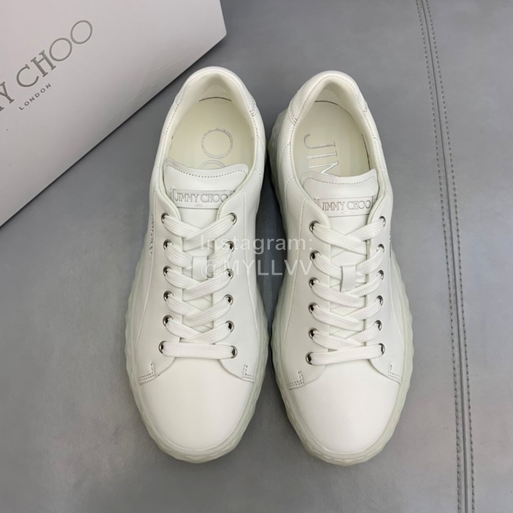 Jimmy Choo Vintage Cashmere Sheepskin Casual Shoes For Men White