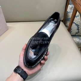 Jimmy Choo Black Leather Casual Shoes For Men 