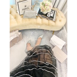 Jimmy Choo New Crystal Powder Pointed High Heels For Women Silver