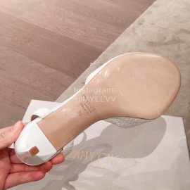 Jimmy Choo Spring Summer Sheepskin High Heel Sandals For Women White