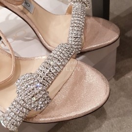 Jimmy Choo Spring Summer Sheepskin High Heel Sandals For Women Khaki