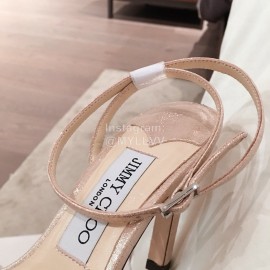 Jimmy Choo Spring Summer Sheepskin High Heel Sandals For Women Khaki