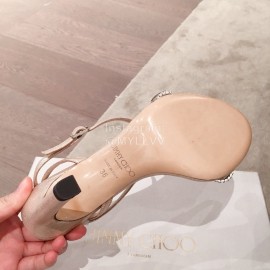 Jimmy Choo Spring Summer Sheepskin High Heel Sandals For Women Khaki