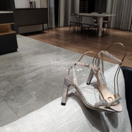 Jimmy Choo Summer Sheepskin Diamond High Heel Sandals For Women Apricot