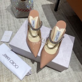 Jimmy Choo Summer Cattle Patent Leather High Heeled Sandals For Women Pink