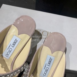 Jimmy Choo New Patent Leather Flat Heeled Sandals For Women Pink