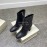 Jimmy Choo Winter Calf Leather Thick High Heel Short Boots For Women Black