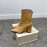 Jimmy Choo Winter Calf Leather Thick High Heel Short Boots For Women Brown